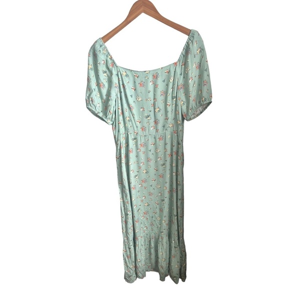 Nwt Paige Gjelina Dress Mint Multicolor Floral Cottagecore Midi Dress Size Large - Picture 10 of 10